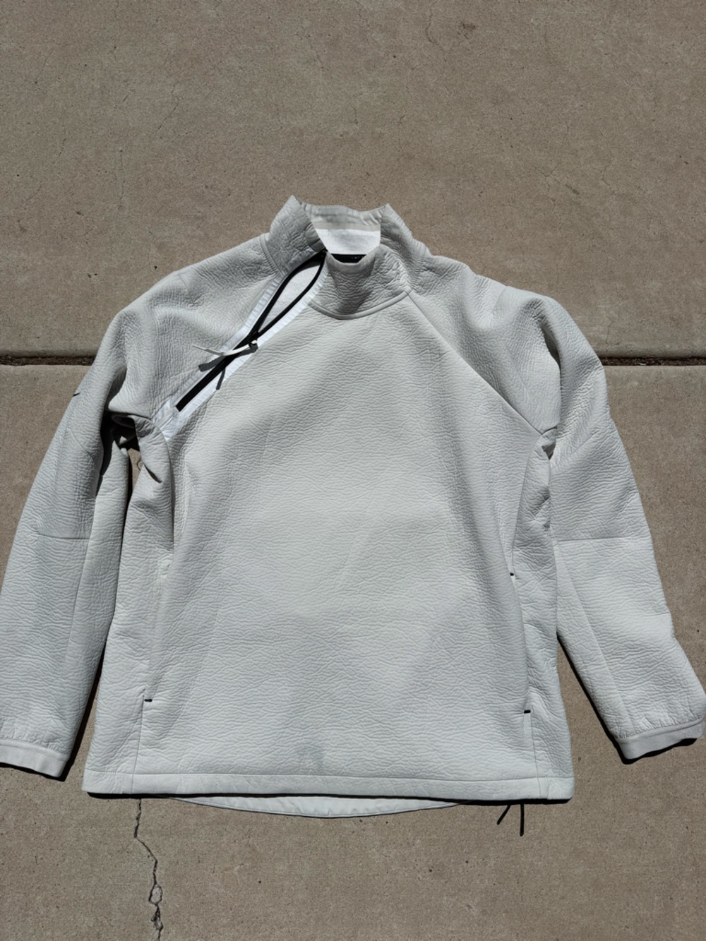 Nike Light Gray Textured Half-Zip Pullover